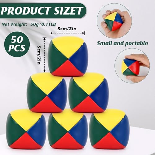 50 PCS Juggling Balls for Beginners,Colorful Juggling Balls Bulk,Soft Durable and Easy for Beginners Juggle