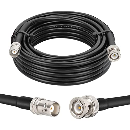 MOOKEERF BNC Male to BNC Female Coaxial Cable 50 ohm RG8X Coax Ultra Low Loss for Antenna, RF Radio, Modem, Oscilloscope, Spectrum, Analyzer, Signal Generator (20FT) - size: 20FT