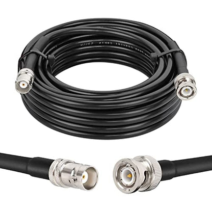 MOOKEERF BNC Male to BNC Female Coaxial Cable 50 ohm RG8X Coax Ultra Low Loss for Antenna, RF Radio, Modem, Oscilloscope, Spectrum, Analyzer, Signal Generator (20FT) - size: 20FT