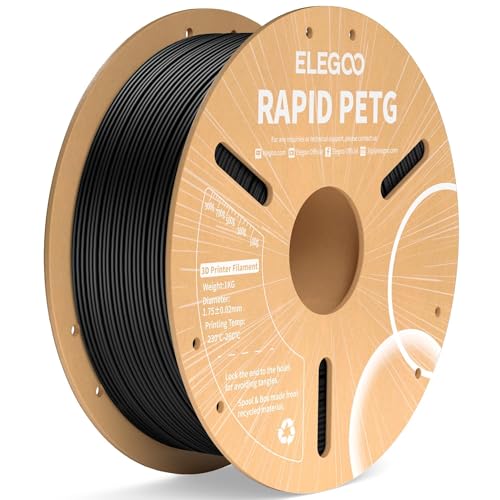 ELEGOO Rapid PETG 3D Printer Filament 1.75mm Black 1KG - color: 1kg Black