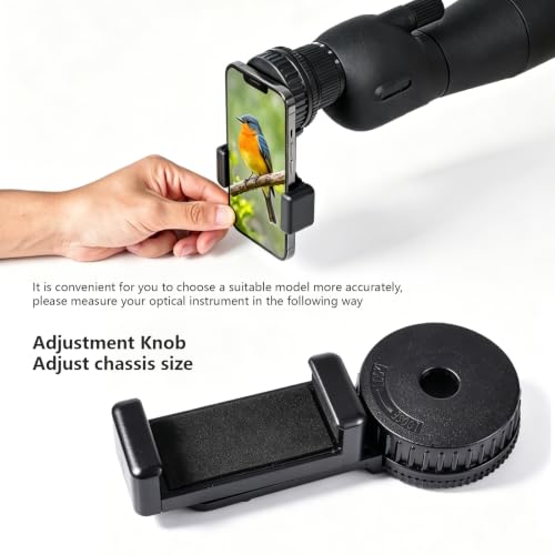 Universal Phone Adapter for Telescope with Wireless Shutter, 360° Rotating Digiscoping Mount for Binoculars, Monoculars, Spotting Scopes & Microscopes, Fits iPhone, Samsung & Android Phones