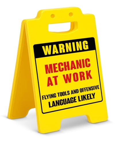 Funny Mechanic Warning Sign Desk Decor Mechanic at Work Garage Workshop - color: Color-I