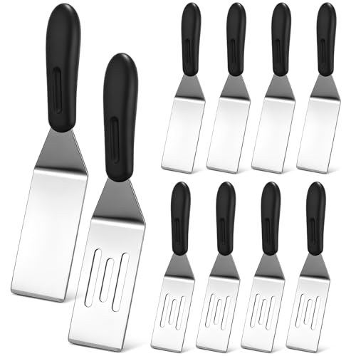 LemonRoad 10 Pcs Small Metal Spatula Bulk Mini Stainless Steel Spatula