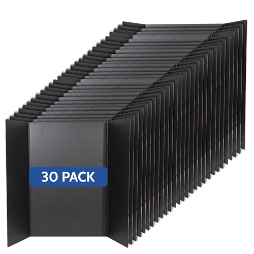EPI Tri Fold Cardboard Display Board. Large 36 x 48in Black Tri-fold Poster 30 Pack. Professional Presentation Boards with Rounded Corners for Science Fair Project, School and Business Presentations - color: Black, size: 36 x 48 inches (30 Pack)