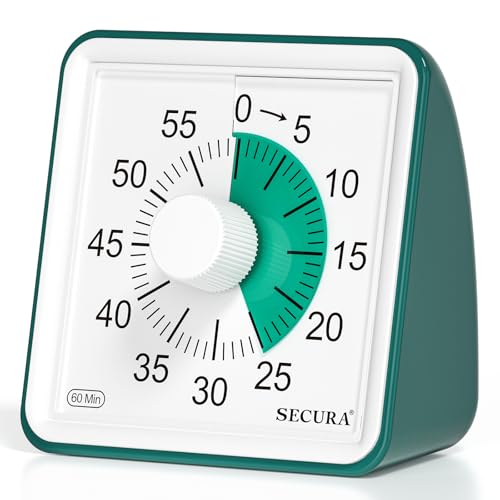 Secura Visual Timer for Kids, 60 Minute Classroom Countdown Timer for Study - color: Dark Green & Dark Green