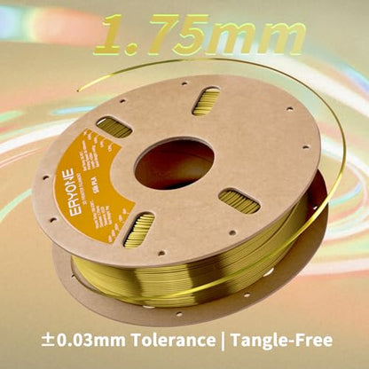 ERYONE Silk PLA Filament for 3D Printer 1.75mm +/- 0.03mm, Shiny Filament 1kg (2.1lbs)/Spool, Brass - color: Silk Brass, size: Silk Pla-1kg
