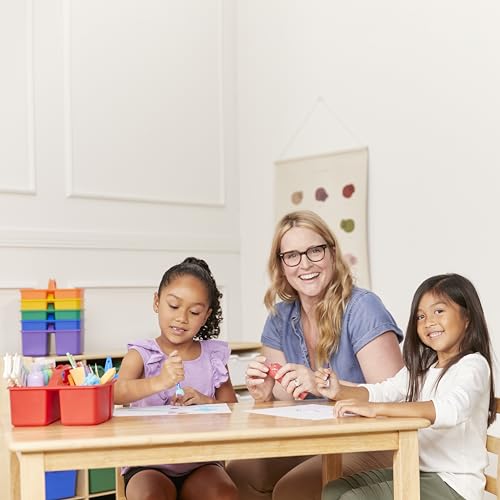 ECR4Kids 3-Compartment Small Storage Caddy Organizer, 6-Pack, Primary - color: Primary