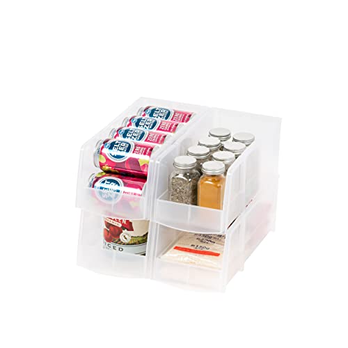 IRIS USA 4-Pack, Large Plastic Stackable Storage Bin Organizer, Clear - color: Clear, size: Large - 4 Pack