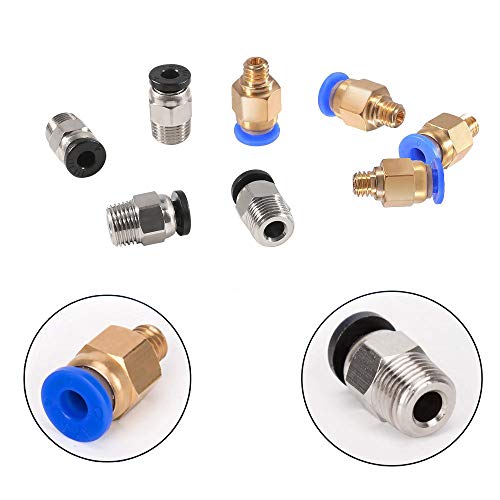 Aokin 10 Pcs PC4-M6 Pneumatic Fitting and 10 Pcs PC4-M10 Pneumatic Fitting for Creality Ender 3/3 Pro/3 V2, Ender 5/5 Pro/5 Plus, CR-10/10S, etc - color: 20Pcs Mix