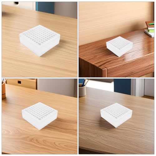 PRETYZOOM Lab Freezer Box with Lid 100-Slot Test Tube Storage Box Cryogenic Tube Holder Rack Reusable Storage for Laboratory Hospital and Research 5.51 X 5.51 X 2.04 in