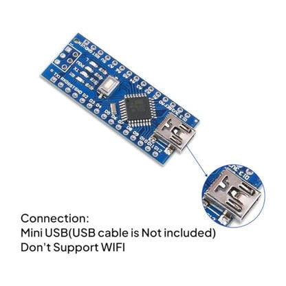 ELEGOO Nano Boards V3.0, ATmega328P CH340, 3-Pack, Compatible with Arduino - size: 3 Pcs Unsoldered Nano without cable