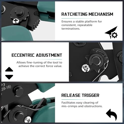 SN-2549 Ratcheting Open Barrel Crimper Kit, 2316PCS JST-XH 2.54mm/JST-PH 2.0mm/DuPont Connectors & Terminals, w/Pin Headers & Ribbon Cable, 0.08-1.0mm² (28-18 AWG) - color: 2316pcs