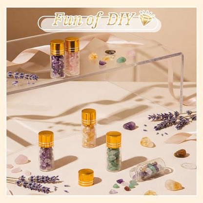 Didaey 50 Pcs 10ml Mini Glass Bottles with Screw Caps, Gold - color: Gold, size: 10ml