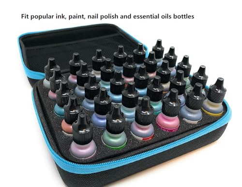 DHXYZZB Essential Oils Carrying Case, 30 Bottles 5ml, 10ml, 15ml Insulin Peptide Vial Storage Box Alcohol Ink Bottles Storage Organizer Bag Hard Shell EVA Nail Polish Case - color: Purple