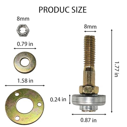 4pcs Furniture Rocking Chair Bearing Connecting Piece Rocking Chair Bearing Screws Bolts Kits Rocking Chair Furniture Hardware (45MM) - size: 45MM