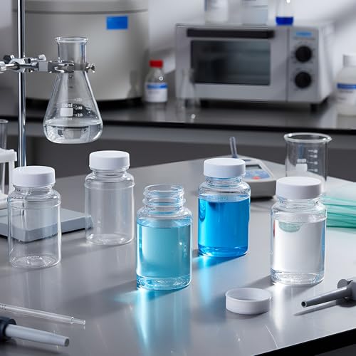 Lounsweer 50 Pcs 100ml Sterile Water Sampling Bottles with 10mg Sodium Thiosulfate, Leakproof for Drinking Water Safety Testing, Total Coliform Detection