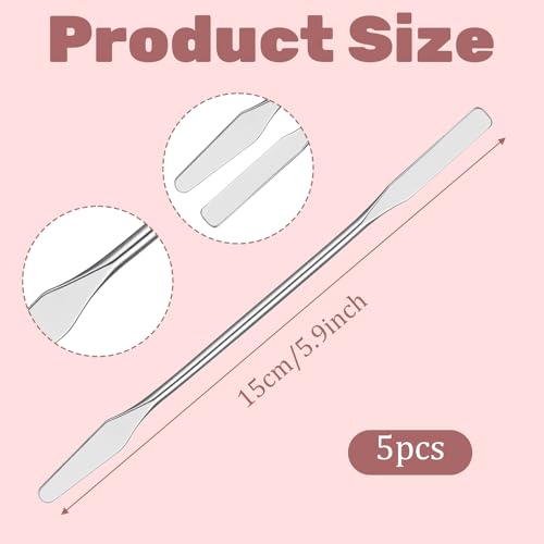 TIESOME 5 Pcs Lab Spatula, Small Stainless Steel Micro Spatula (Silver)
