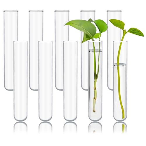 10pcs 60ml Glass Test Tubes, 25x150mm 3.3 Borosilicate Glass Test Tubes for Scientific Experiments, Party and Home Decorations, Candy Storage and Plant Propagation - size: 60ml