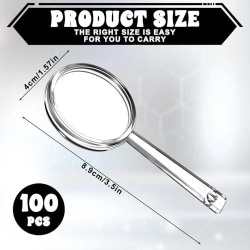 100Pcs Mini Plastic Handheld 5X Magnifying Glass Bulk for Kids