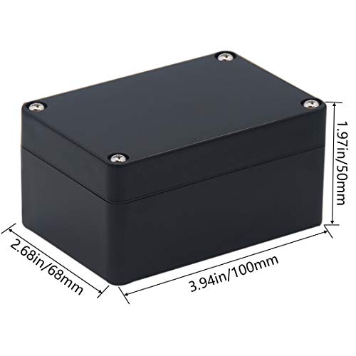 2 Pack Project Box Waterproof Plastic Junction Box ABS IP65 Electronic Project Case Power Enclosure 3.94 x 2.68 x 1.97 inch (100 x 68 x 50 mm) - size: 3.94"x2.68"x1.97"(2Pcs)