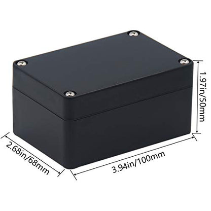 2 Pack Project Box Waterproof Plastic Junction Box ABS IP65 Electronic Project Case Power Enclosure 3.94 x 2.68 x 1.97 inch (100 x 68 x 50 mm) - size: 3.94"x2.68"x1.97"(2Pcs)