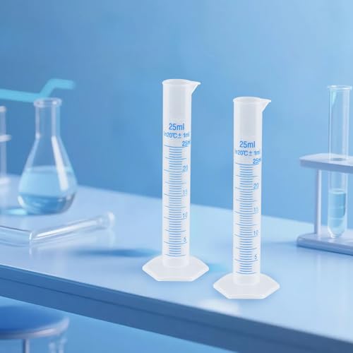 Geesatis 25ML Plastic Graduated Cylinder(10) and 2 ML(20) Plastic Droppers - size: 25ml, style: 10Pcs(and 20Pcs 2ml Plastic Droppers)