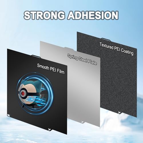 260X271mm Double-Sided PEI Build Plate for Elegoo Centauri Carbon/Centauri Carbon 2, Black Smooth & Textured Flexible Spring Steel Plate, PLA PLA+ TPU Low Temp Printing Bed - size: 260x271mm