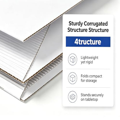 24" x 16", 6-Pack, Trifold Poster Board, White Corrugated Project Boards for Science Fairs, Office & School Projects, Photo Displays Event - size: 1