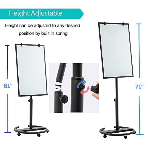 Mobile Magnetic Whiteboard on Wheels, Stable Dry Erase Easel Stand, 36x24
