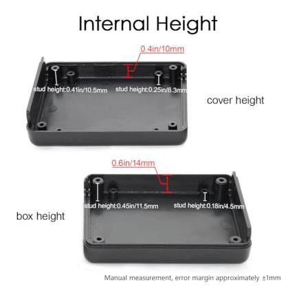 LeMotech Project Box 10 Pieces ABS Plastic Electrical Project Case Small Junction Box for Electronics Black 3.5 x 2.8 x 1.1 inch (90 x 70 x 28 mm) - size: 3.5" x 2.8" x 1.1"(10pc)