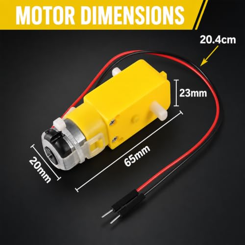 10-Pack TT Gear Motor, 3-6V DC, 200RPM, 1:48 Ratio