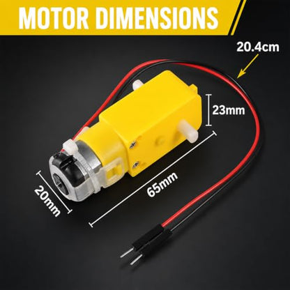10-Pack TT Gear Motor, 3-6V DC, 200RPM, 1:48 Ratio