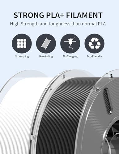 RAMBERY White PLA Plus 3D Printer Filament 1.75mm 1kg - color: Pla+ White, size: 1KG