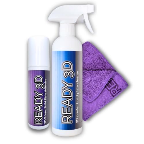 Printer High Quality Build Plate Cleaner, Rinse-Free Formula (Build Plate Adhesive 3.38oz & Build Plate Cleaner 16oz,12"x12" Microfiber Cleaning Towel) - style: Build Plate Adhesive 3.38oz & Build Plate Cleaner 16oz,12"x12" Microfiber Cleaning Towel