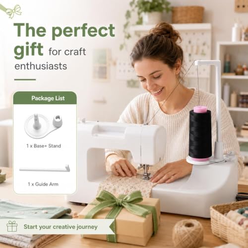 Large Capacity Thread Spool Stand, Thread Stand Spool Holder (White)