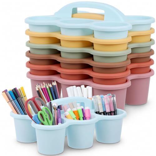 6 Pack Classroom Caddy With Handle for School Supplies, Groovy - color: Groovy