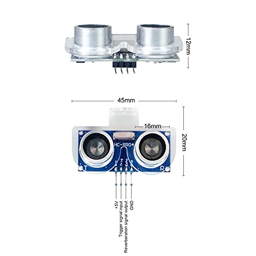 2Pcs Ultrasonic Sensor Module with 2Pcs Mounting Bracket
