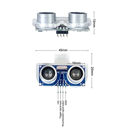 2Pcs Ultrasonic Sensor Module with 2Pcs Mounting Bracket