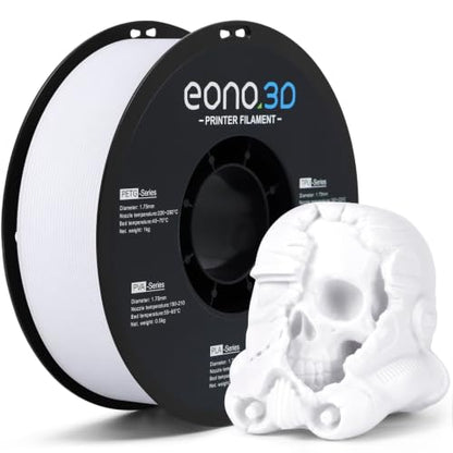 White PETG Filament 1.75mm 1kg, Tough 3D Printer Filament - color: White Petg 1kg