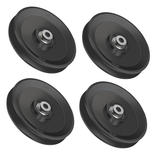 4.5in / 115mm Nylon Bearing Pulley Wheel - Over The Door Pulley，360° Traction Aluminum Bearing Pulleys for Cable Machine Weight Gym Home Garage Door Pulley System