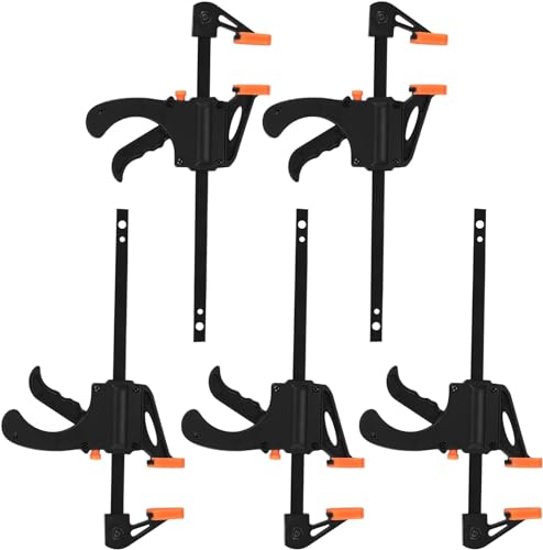 4 Inch Bar Clamps for Woodworking, 5 Pcs Trigger Quick Grip Clamps, One Handed Ratchet Wood Working Clamp, Mini Small Bar Woodworking Clamps for Wood Gluing Crafts (4Inch) - size: 4Inch