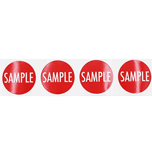 Sample Labels Red with White 1.5 Inch Round Circle Dots 500 Total Adhesive Stickers on a Roll for Inventory Control Warehouse Sorting Product Testing and Tagging