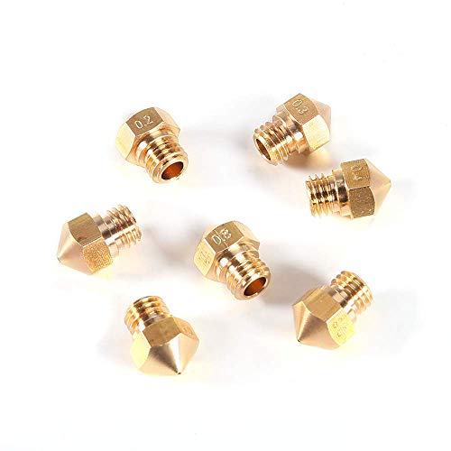 MK10 Nozzle for 3D Printer M7 Thread Brass Extruder Head Hotend Nozzle 1.75mm Filament (10pcs MK10 0.4mm Nozzles) - color: 10pcs MK10 0.4mm Nozzles