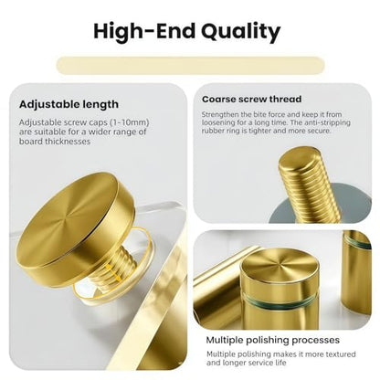 Sign Standoff Screws 3/4" x 1" Stainless Steel Stand Offs Wall Mounts Gold - color: Gold, size: 3/4x1 in