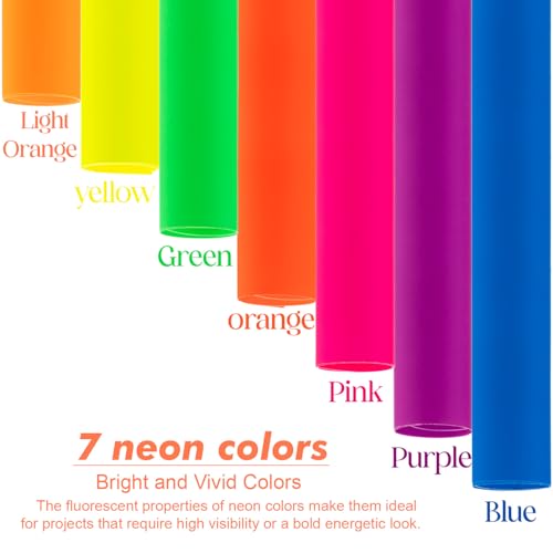 Colored Cardstock 12X18 In 56 Sheets Neon Paper 7 Color Fluorescent Paper Bright Cardstock 250GSM/90lb Heavyweight Projects School Science Fair Event Displays and Business Presentations Poster Board