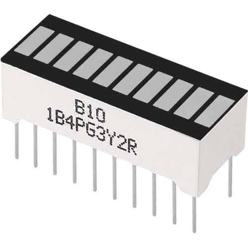 10 Segment LED Bar Graph Display Module Red Light Indicator for Arduino ESP32 ESP8266 Raspberry Pi, Presoldered, 5 Pack