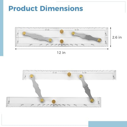 Parallel Ruler with Clear Markings, 12 in Navigation Plotting Tool