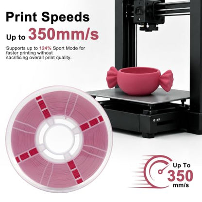 YXPOLYER PLA Plus 3D Printer Filament Food Grade PLA+ Rose Red - color: Light Red