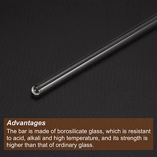 MECCANIXITY 3.3 Borosilicate Glass Stick 7.87" Length 4mm Dia Stir Rod Mixing Tools with Both Ends Round for Lab Kitchen Science 3Pcs - size: 7.87"