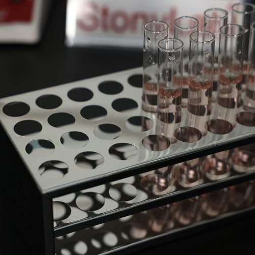 stonylab Test Tube Rack, 32-Hole Stainless Steel Test Tube Rack 0.89 Inches Tubes Acid-Alkali Resistant Test Tube Holder for Laboratory Use (Pack of 2) - size: 0.89 Inches (Pack of 2)